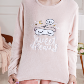 Pijama de Plush GG Manga Longa Quentinho SWEET DREAMS - UseDue