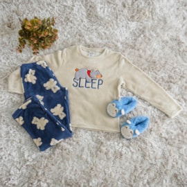 Pijama de Plush Infantil 10 Manga Longa Quentinho SLEEP - UseDue