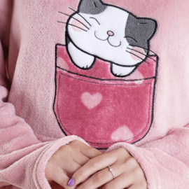 Pijama de Plush P Manga Longa Quentinho GATINHO - UseDue